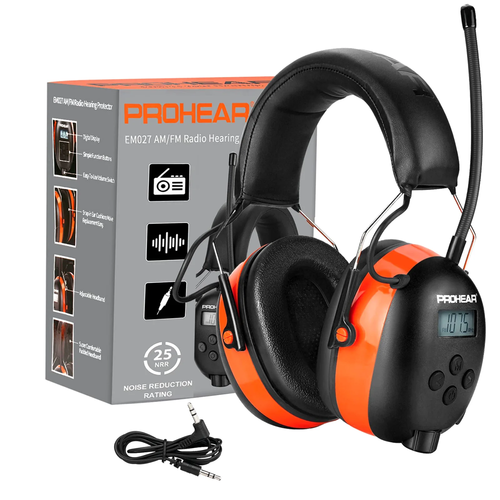 027 AM/FM Radio Earmuffs with Display 027 AM/FM Radio Earmuffs with Display