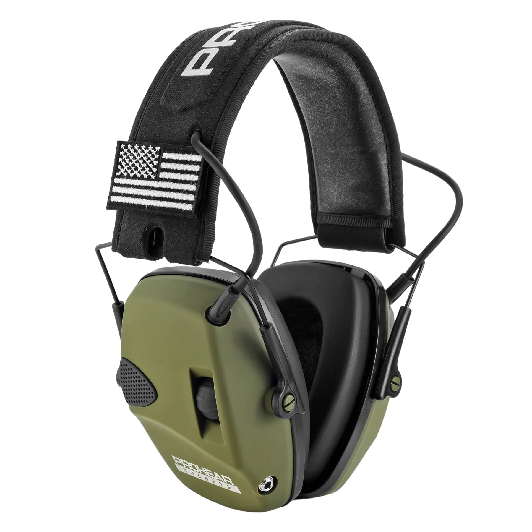 Electronic earmuffs at a shooting range Electronic earmuffs at a shooting range